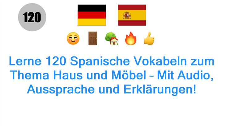 Lerne 120 Spanische Vokabeln zum Thema Haus und Möbel – Mit Audio, Aussprache und Erklärungen!
